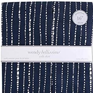 Wendy Bellissimo navy stripe Crib skirt